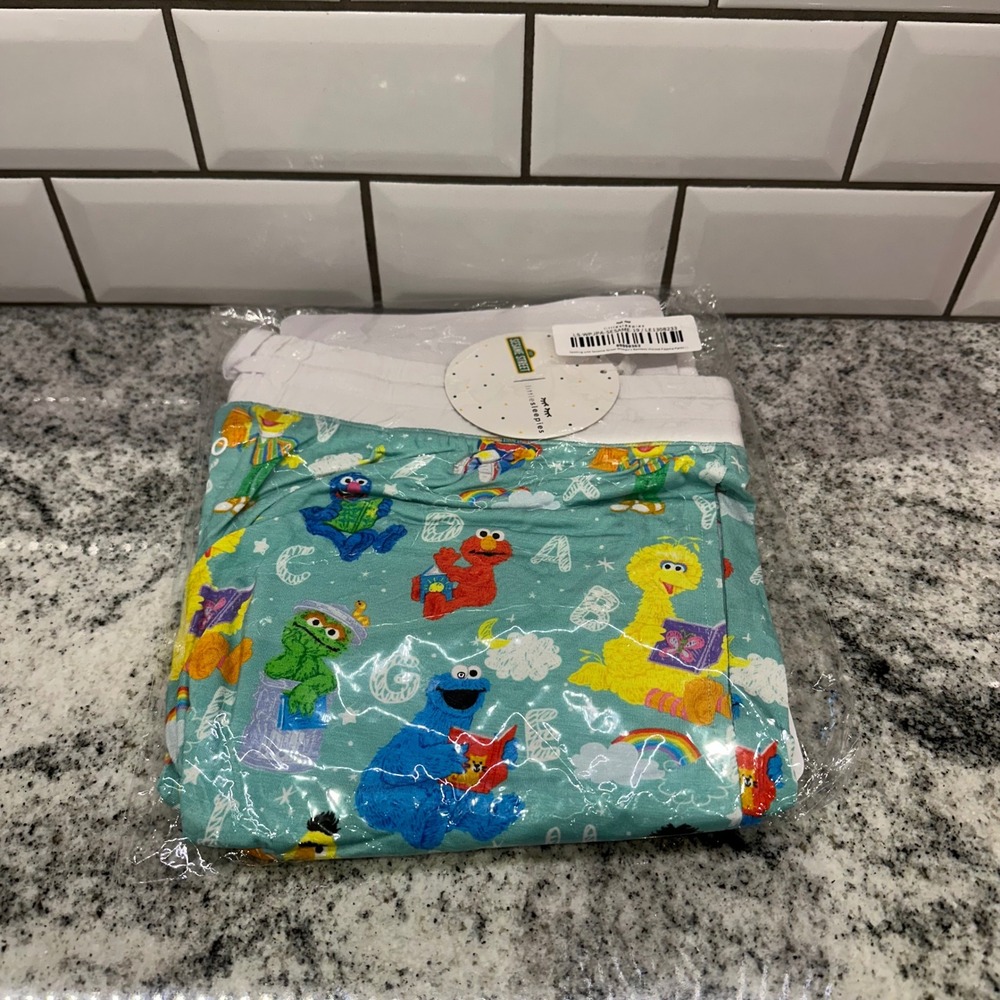 Little Sleepies Women Large Sesame Street Pajama Pants Teal Bamboo Viscose New - Picture 1 of 4